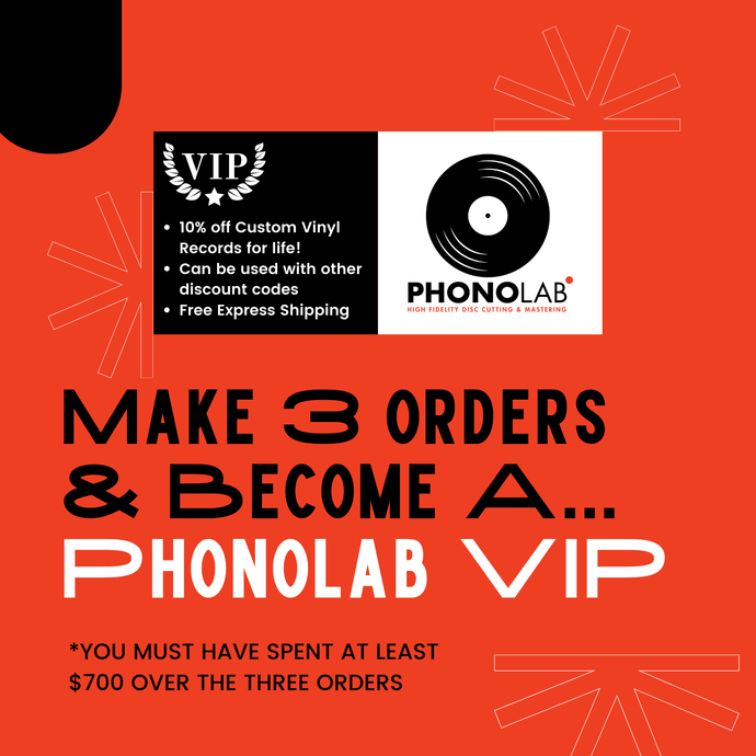 PhonoLab VIP - 10% off Custom Vinyl Records for life!